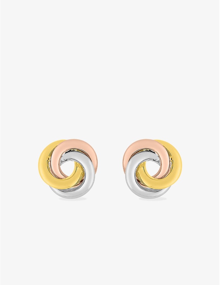 Boucles d'oreilles tricolores or 375‰